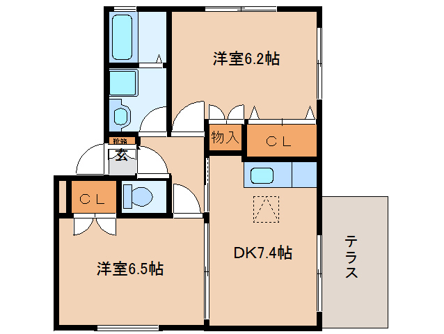 奈良市六条のアパートの間取り