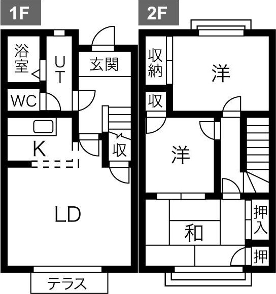 ロイヤルハイツナガオ1.2の間取り