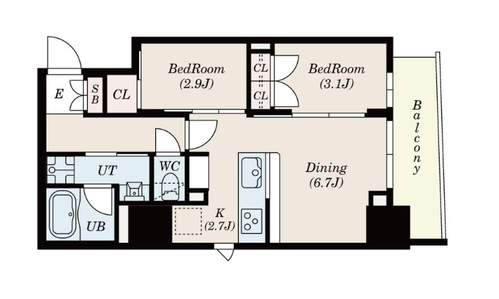 S-RESIDENCE日本橋馬喰町Aereの間取り