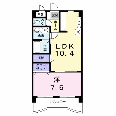 【北九州市小倉南区南方のマンションの間取り】