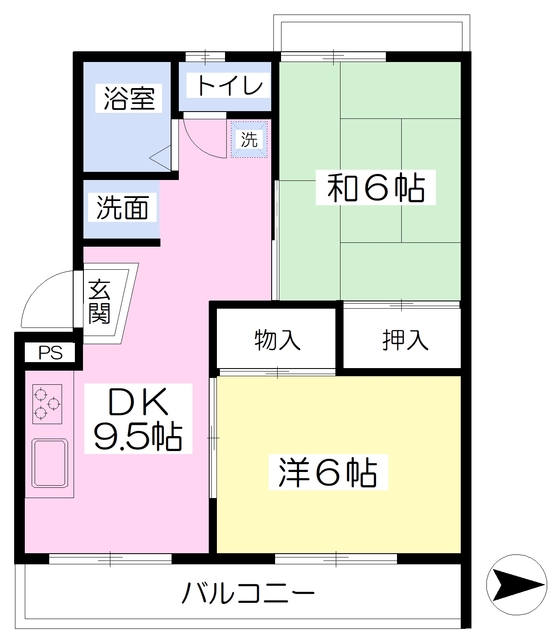 松山市南江戸のマンションの間取り