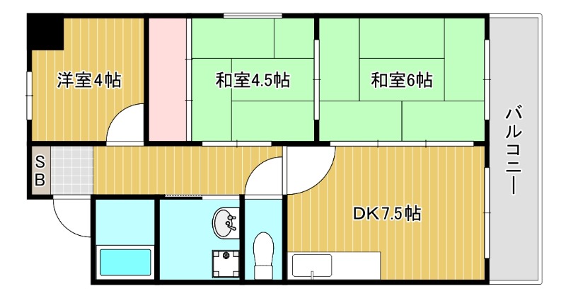 東大阪市中小阪のマンションの間取り