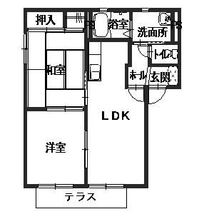 ディアコート　Ｂの間取り