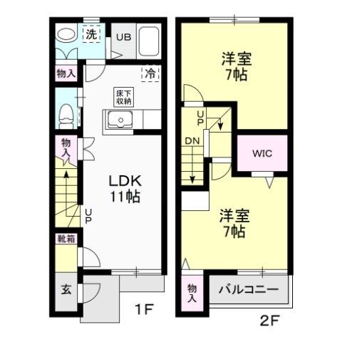 下野市仁良川のアパートの間取り