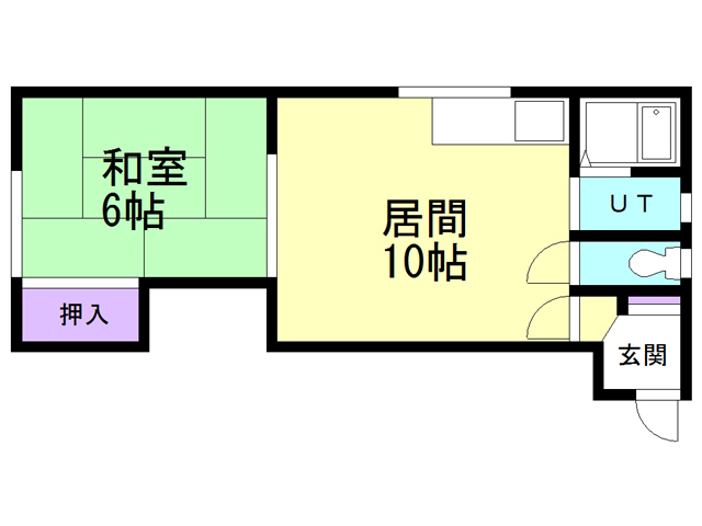 函館市大森町のアパートの間取り