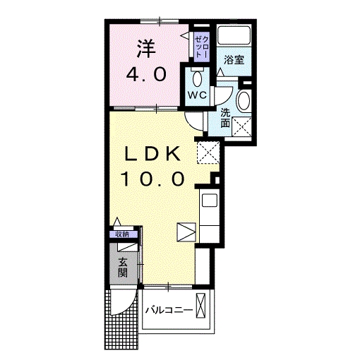 [家電付き] クラール東村Bの間取り