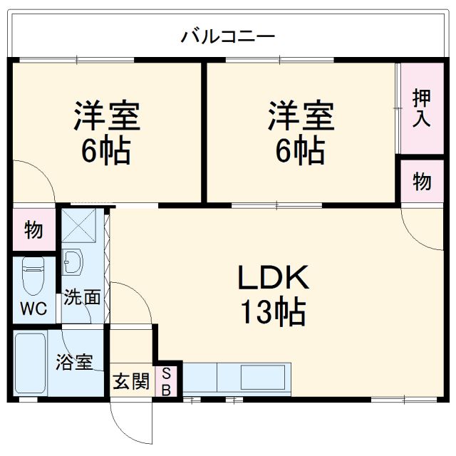 グリーンビューハウスＡ棟の間取り