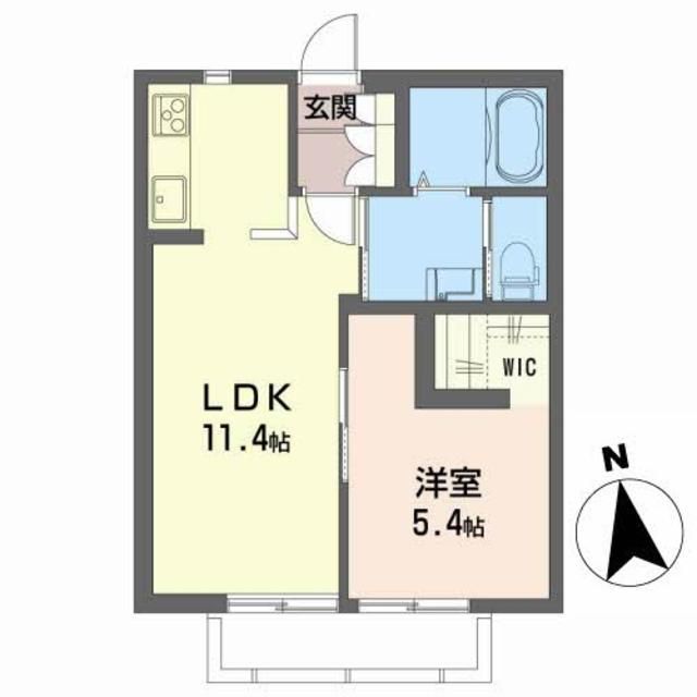 郡山市安積荒井本町のアパートの間取り