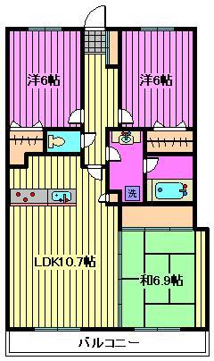 さいたま市北区日進町のマンションの間取り