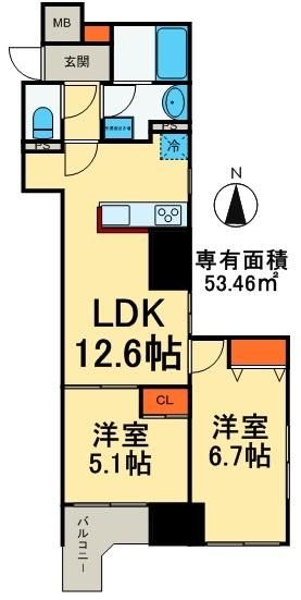 【リバーレ浅草ウエストの間取り】