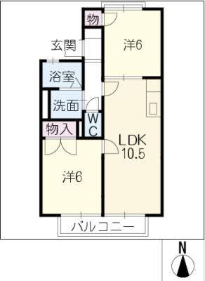 フローレンスながくてＡ棟の間取り