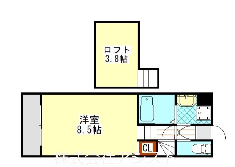 【飯塚市有井のアパートの間取り】