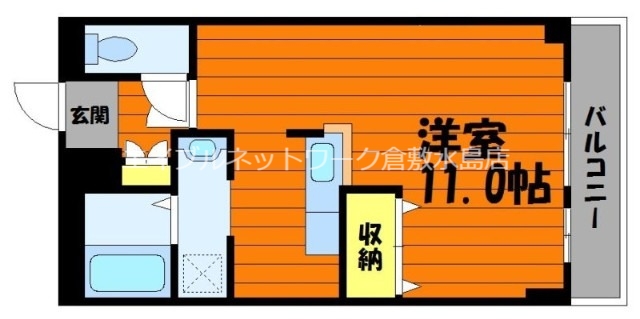 倉敷市二子のマンションの間取り