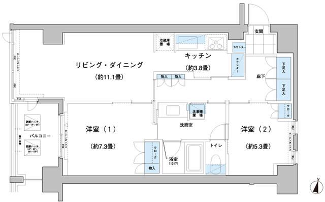 世田谷区砧のマンションの間取り