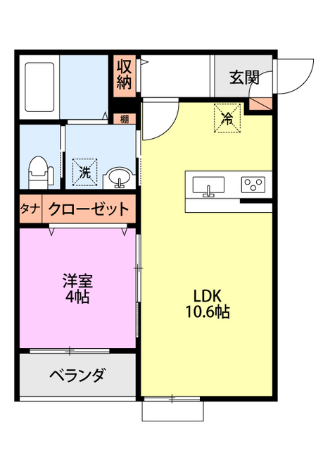 新潟市中央区鐙西のアパートの間取り