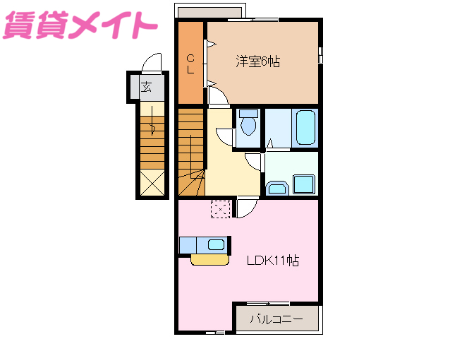 クレ－ル笹川の間取り