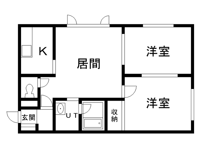 旭川市春光七条のアパートの間取り