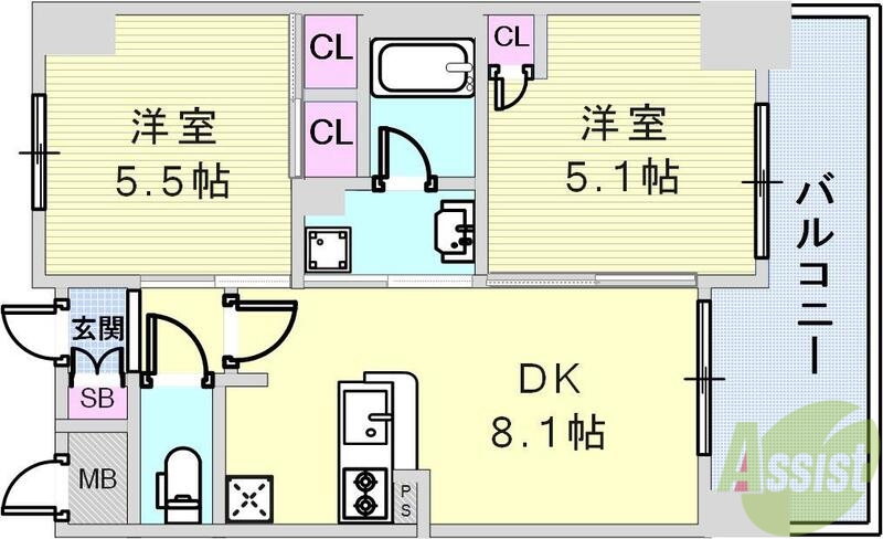 【エステムプラザ神戸西IVインフィニティの間取り】