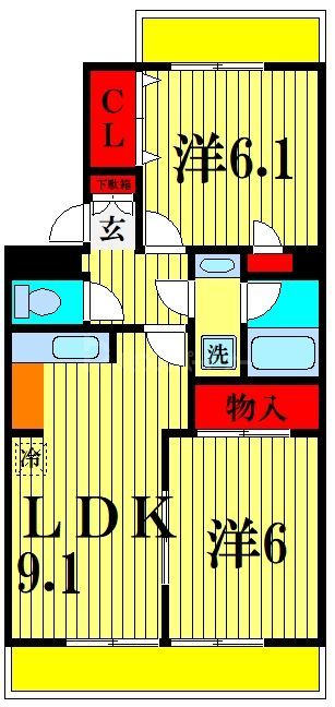 松戸市日暮のマンションの間取り