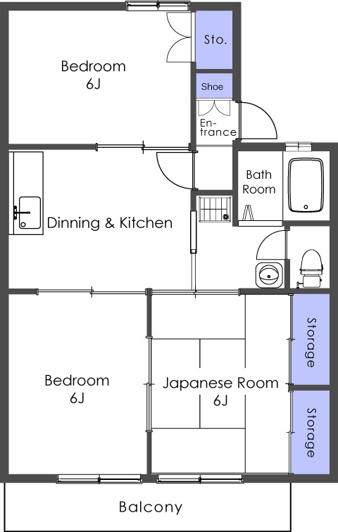 東松山市新宿町のアパートの間取り