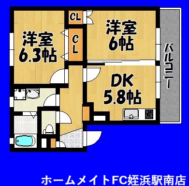 福岡市西区大字飯氏のマンションの間取り