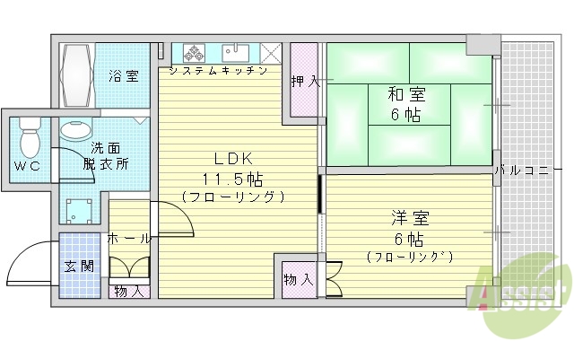 吹田市山田東のマンションの間取り