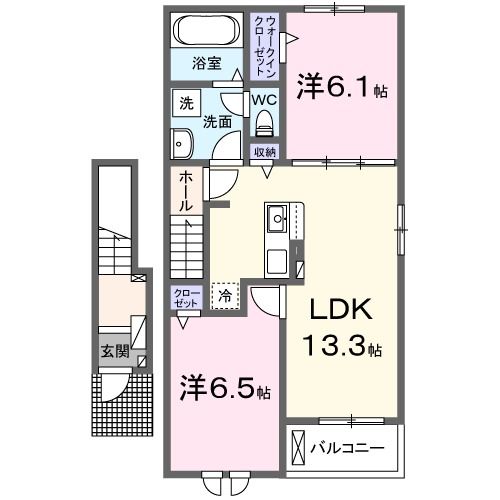 京都府福知山市字正明寺（アパート）の賃貸物件の間取り