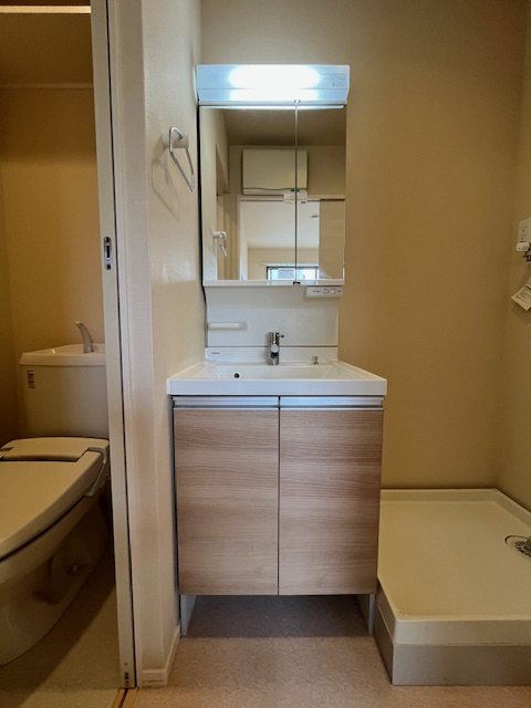 洗面設備　シャワー付き洗面台です。