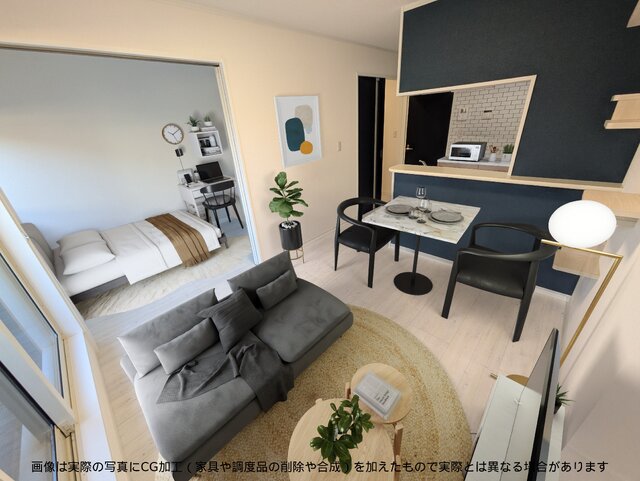 居室・リビング　画像は実際の写真にＣＧ加工（家具や調度品の削除や合成）を加え