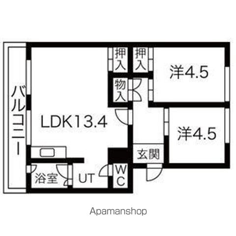 地下鉄東豊線 月寒中央駅 徒歩13分 5階建 築51年の間取り写真