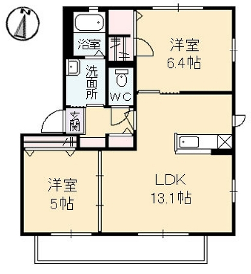 大竹市油見のアパートの間取り