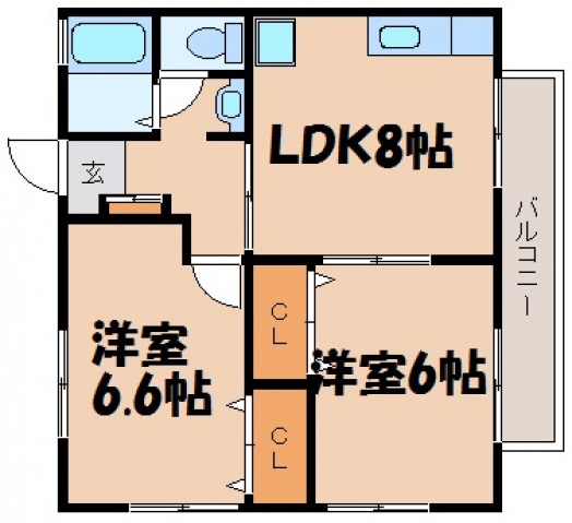 広島市安芸区中野東のマンションの間取り