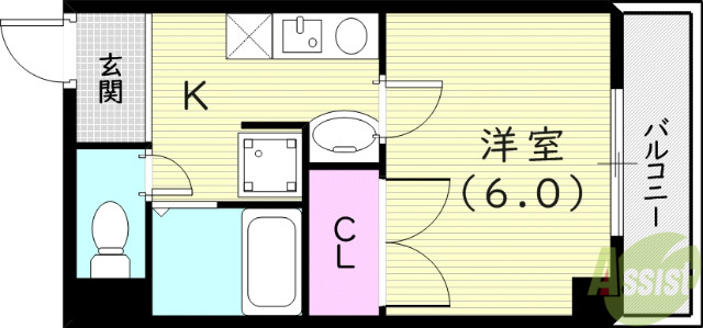 尼崎市建家町のマンションの間取り