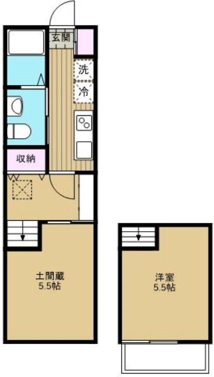 鶴ヶ島市大字藤金のアパートの間取り