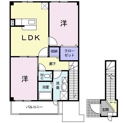 八戸市大字湊町のアパートの間取り