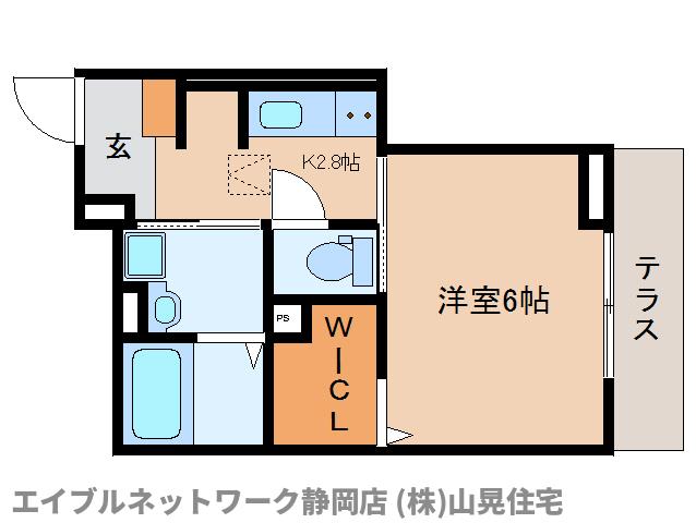 静岡市葵区馬場町のアパートの間取り