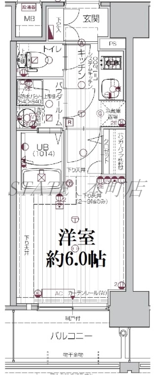 エスリード弁天町ルシェンテの間取り