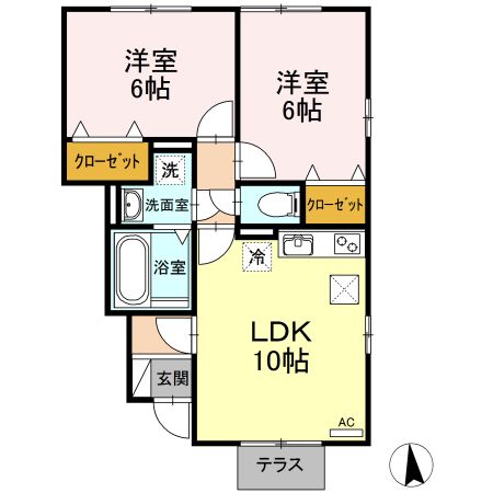 ボヌール　ロン　トワ　Ｂの間取り