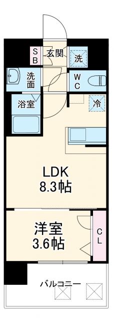 スワンズシティ大阪エスクレアの間取り