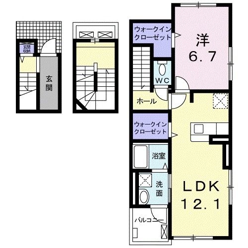 千葉市中央区末広のアパートの間取り