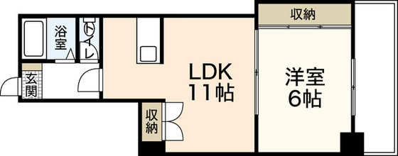 広島市中区白島九軒町のマンションの間取り