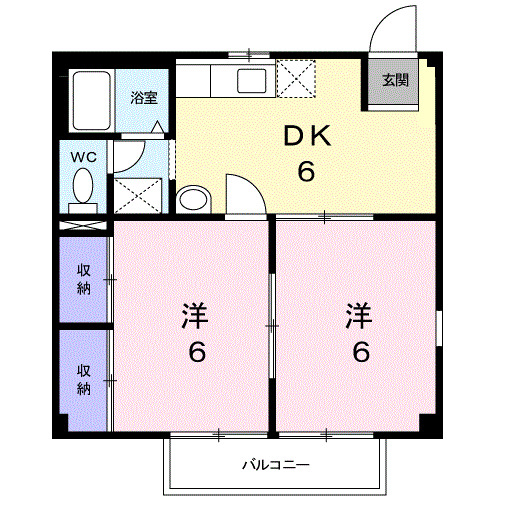 小田原市成田のアパートの間取り