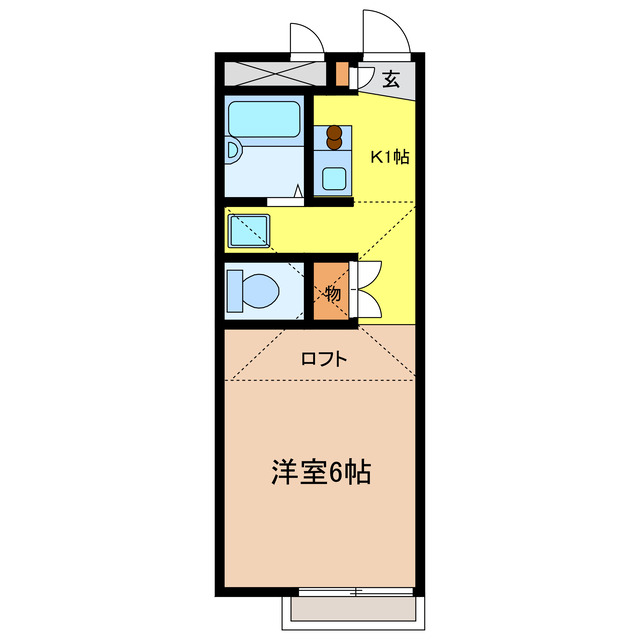 津市雲出本郷町のアパートの間取り