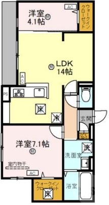 吹田市東御旅町のアパートの間取り