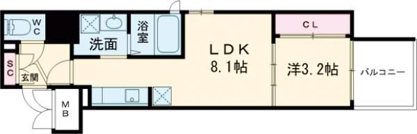 Ｓ－ＲＥＳＩＤＥＮＣＥ宇品海岸の間取り