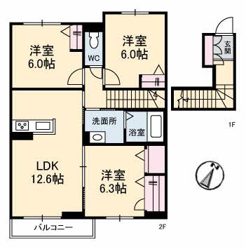 もみじコート　Ｂ棟の間取り