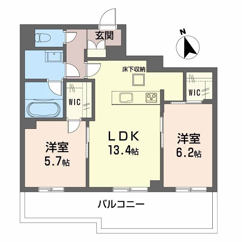 倉敷市福田町福田のマンションの間取り