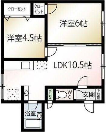 札幌市西区発寒十五条のアパートの建物外観