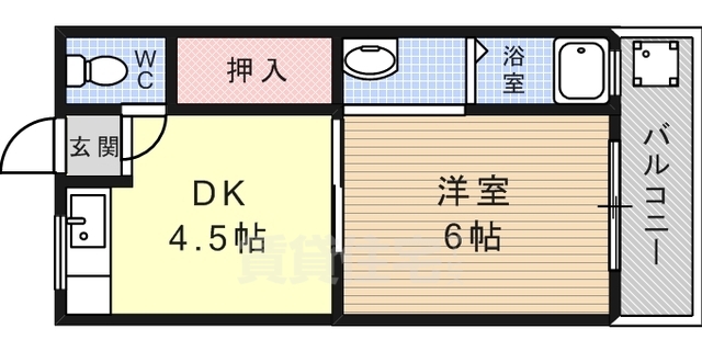 神戸市灘区神前町のマンションの間取り