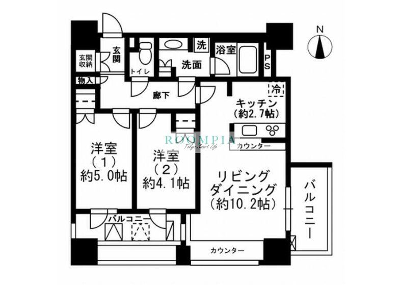 レジディア市ヶ谷の間取り